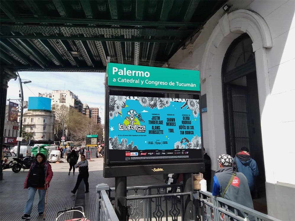 Lollapalooza presentó su lineup para 2025 en DOOH con Taggify — Imagen 2